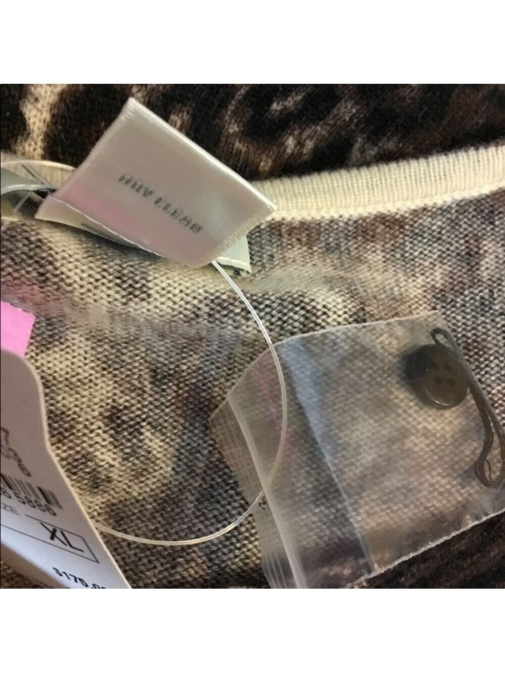 Neiman Marcus 100% Cashmere Leopard Print Cardigan Sweater XL NWT - Picture 8 of 13